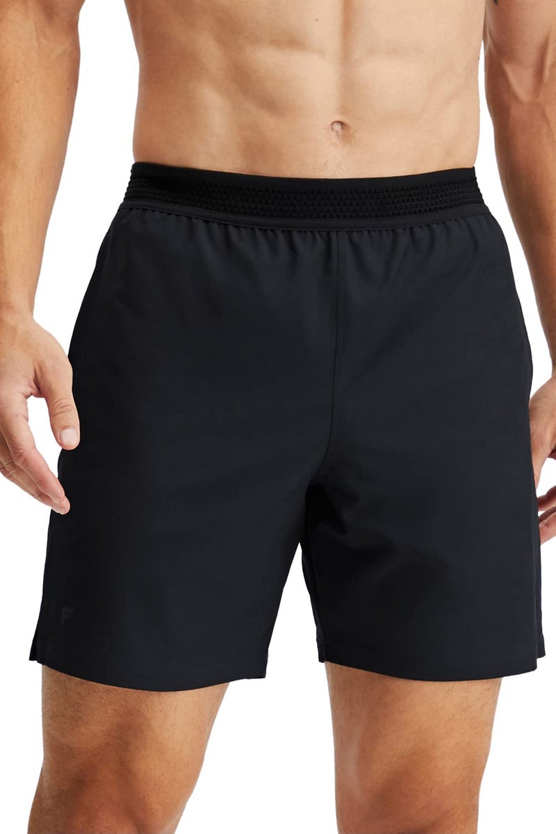 Fabletics Men's The Fundamental Short, Workout, Running, Training, Gym, Yoga, Ultra Lightweight, Athletic, 9" Inseam, M, Black - Image 1