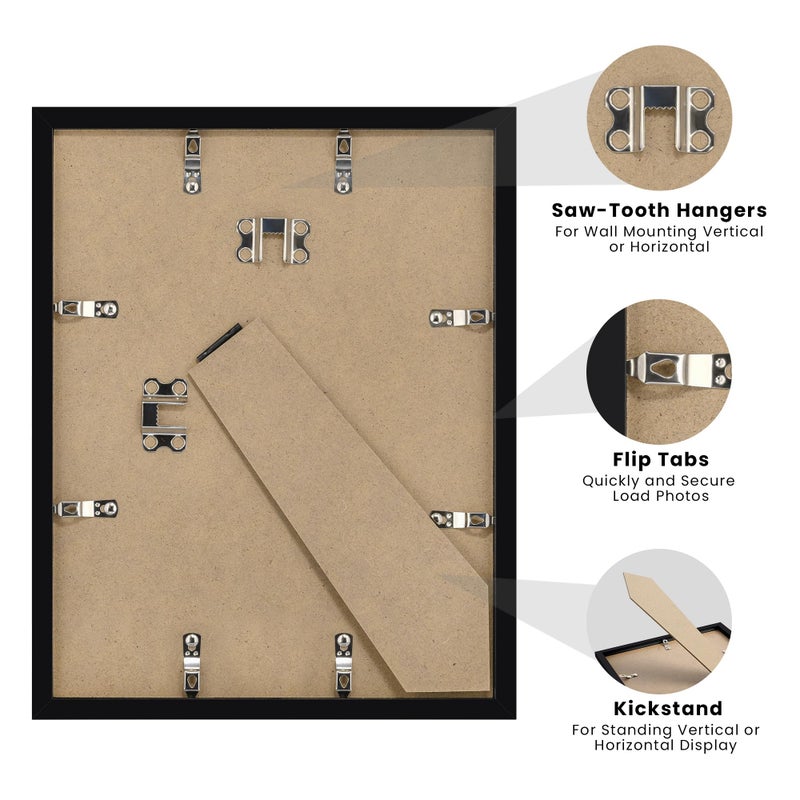 upsimples 11x14 Diploma Frame with Clear Plexiglass, Displays 8.5 x 11 Certificate Frame with Mat or 11x14 Picture Frame without Mat for Document Degree, Black, 1 Pack - Image 5
