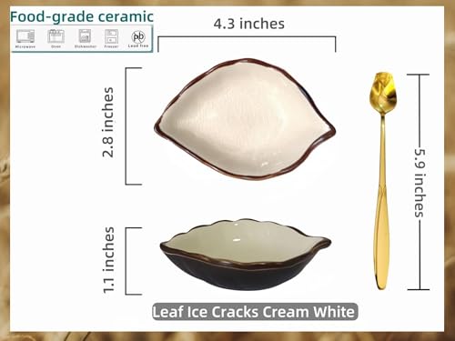 TOPYOKK Coffee Spoon and Rest for Coffee Bar Accessories, Leaf Small Spoon Rest for Coffee Station, Tea Spoon Rest Tea Spoon Holder Teaspoon Rest, 1 PC (Ice Cracks Cream White with Gold Rose Spoon) - Image 4