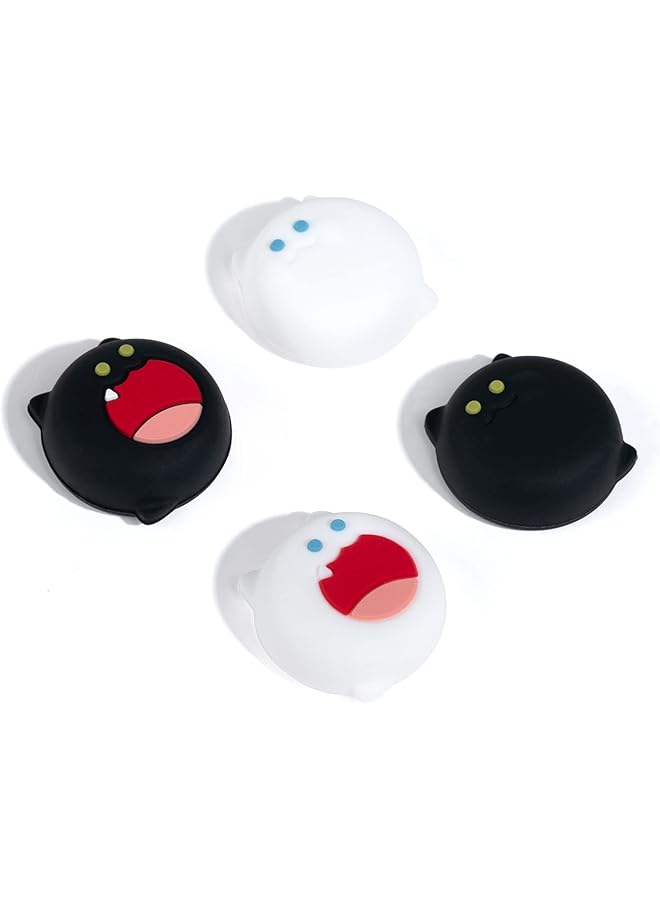 GeekShare أغطية قبضة الإبهام السيليكونية اللطيفة لعصا التحكم متوافقة مع Switch/Oled/Switch Lite، 4 قطع Bobo Cat - Image 1