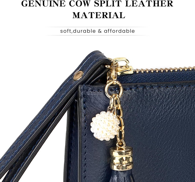 befen Genuine Leather Wristlet Clutch for Women Ultra-Slim Ladies Credit Card Holder Wallet Purses with RFID Protection - Image 5