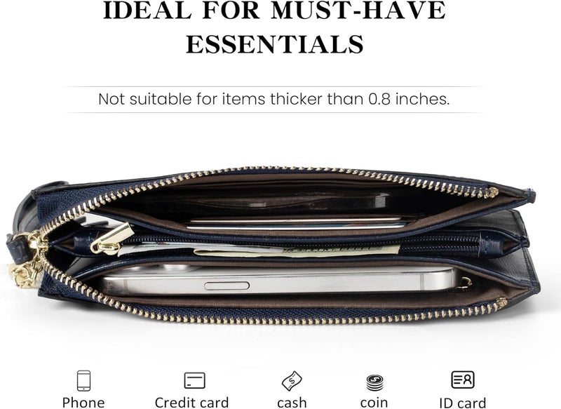 befen Genuine Leather Wristlet Clutch for Women Ultra-Slim Ladies Credit Card Holder Wallet Purses with RFID Protection - Image 3
