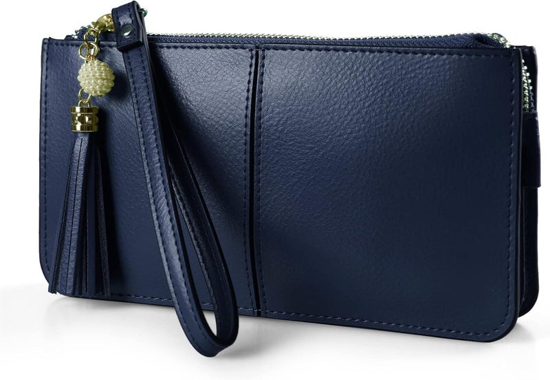 befen Genuine Leather Wristlet Clutch for Women Ultra-Slim Ladies Credit Card Holder Wallet Purses with RFID Protection - Image 1