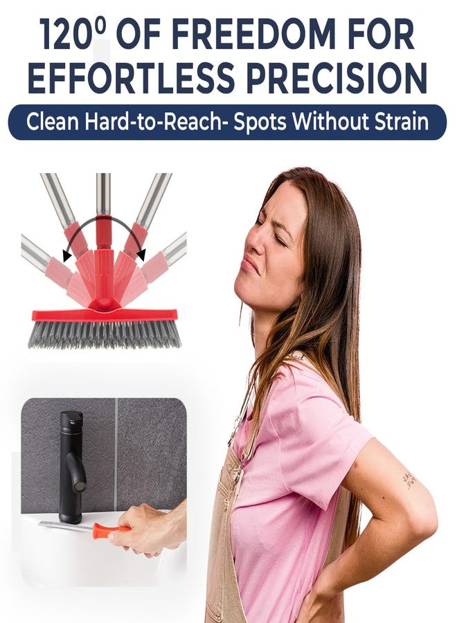 Fox Trot Grout Brush with Long Handle & Hard Bristle Crevice Cleaning Brush, Grout Cleaner for Tile Floors, Floor Scrubber for Tile Grout Line, Household Use, Multipurpose Gap Cleaning Tools by Foxtrot Living - Image 4