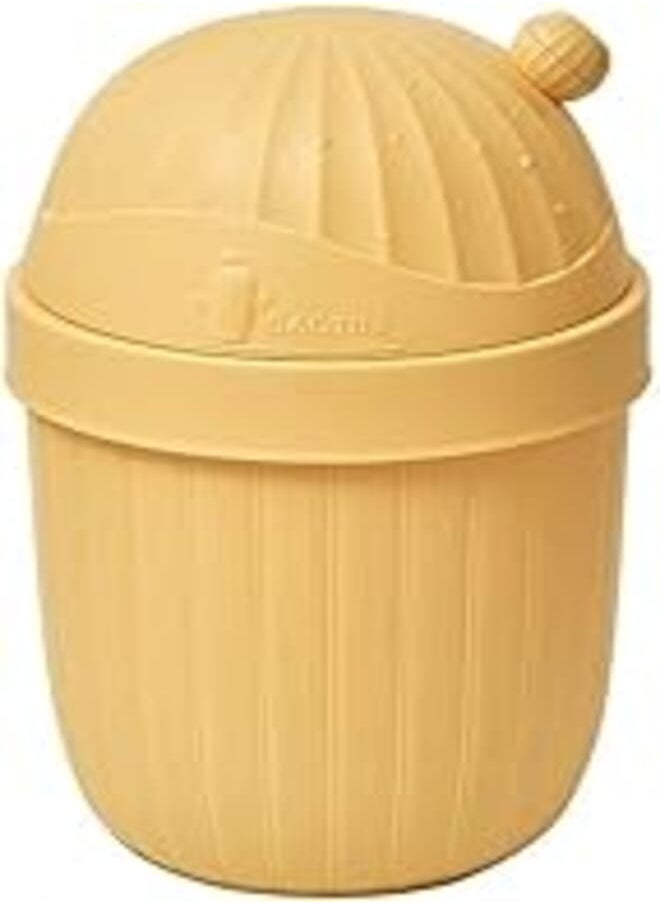Generic - Trash Bins for Kitchen, Office Trash Cans, Desktop Trash Can, Paper Trash Can, Paper Trash Can with Lid, Bathroom Trash Cans, Bathroom Trash Can, Waste Paper Container (Yellow) - Image 1