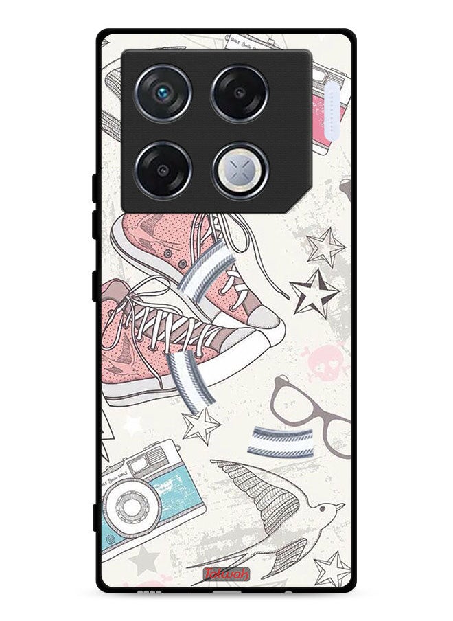 Tolwak - Infinix GT 20 Pro 5G Protective Case Cover Canva Shoes And Camera Art - Image 1