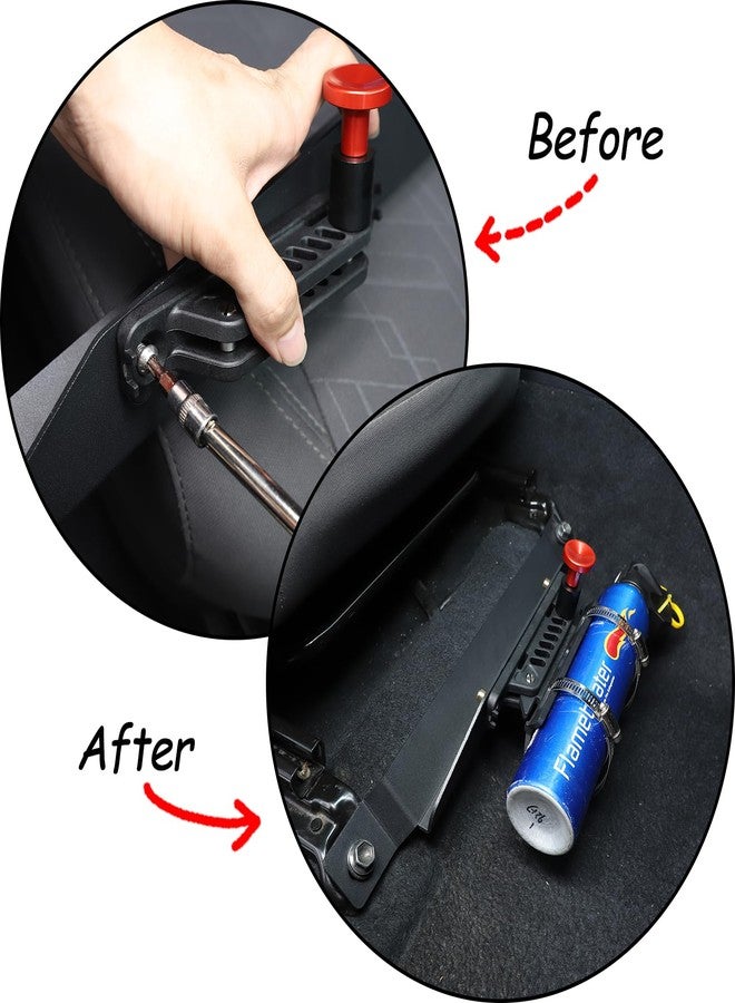 CHEAYAR Quick Release Adjustable Aluminum Fire Extinguisher Holder Mount Bracket Compatible with Toyota Tacoma 2023 2022 2021 2020-2016, Aluminum Car Seat Fire Extinguisher Bracket, 3rd Gen Tacoma Accessories - Image 2