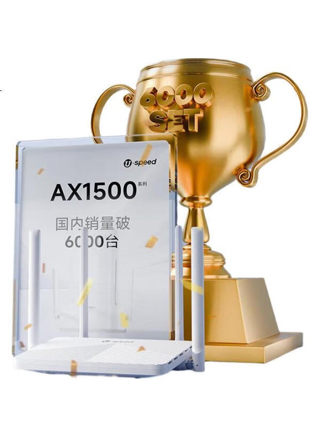 U-Speed Wifi 6 Ax1500 Router, Wireless Gigabit Home Internet Smart Wall-Penetrating High-Speed Router, Wi-Fi Signal Booster, With Gigabit Ethernet Cable - Image 3