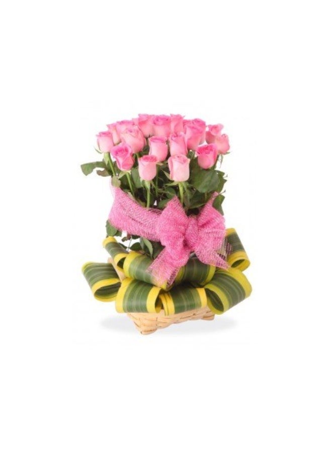 Carmel Flowers Roses Tall Basket