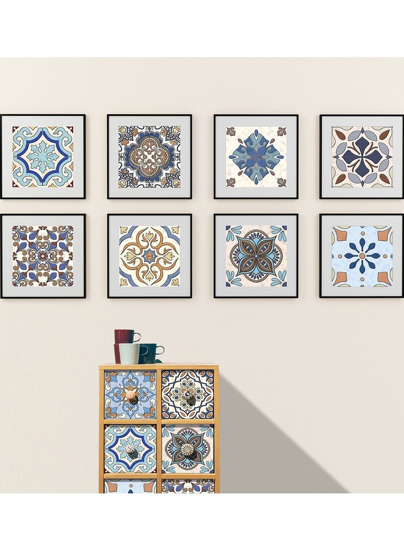  CityRiya-Long 10 قطع من ملصقات بلاط الحائط DIY لوحات حائط ثلاثية الأبعاد ذاتية اللصق 10 × 10 سم لكل منها ورق حائط لاصق مقاوم للماء للمطبخ والحمام وملصقات بلاط الحائط للمطبخ وغرفة المعيشة وديكور الحائط المنزلي - Image 4