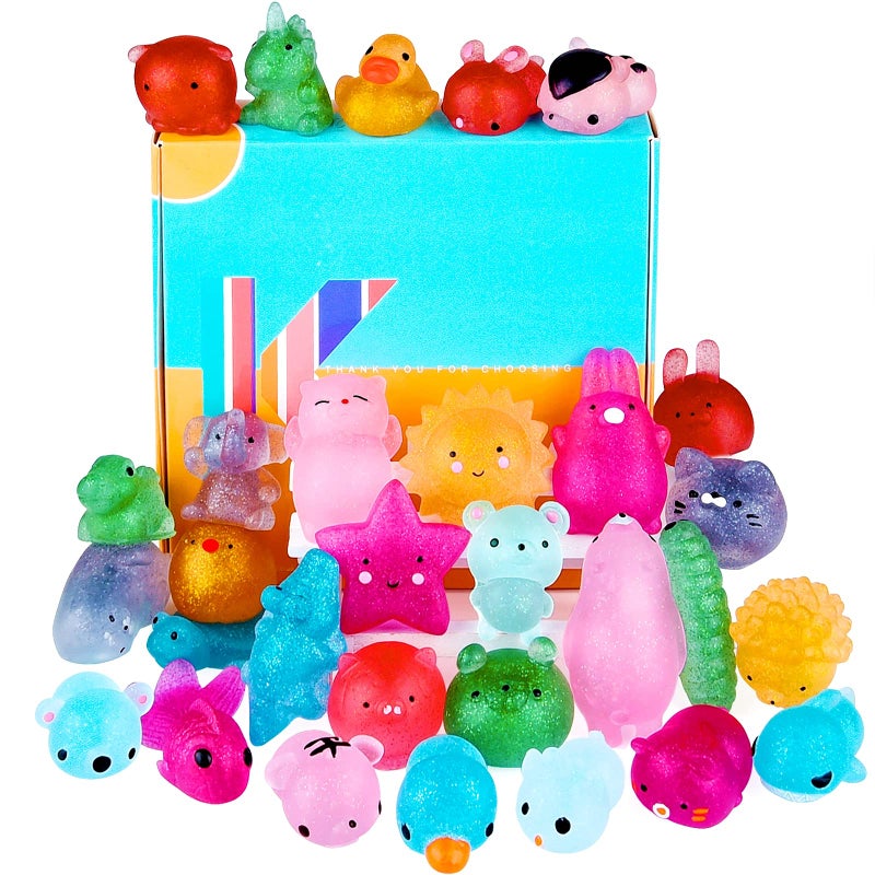 KUUQA 30pcs Glitter Animal Squeeze Toys, Stress Relief Toys for Kids & Adults, Multicolor, Animal, Squishy Toys, Squeeze Toy, Kid - Image 1