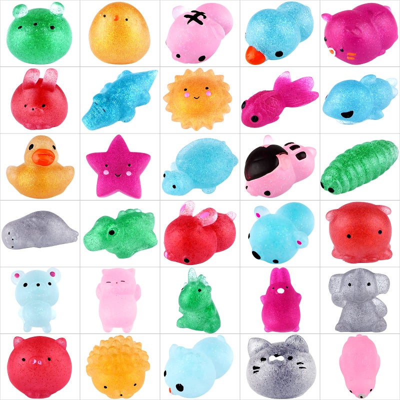 KUUQA 30pcs Glitter Animal Squeeze Toys, Stress Relief Toys for Kids & Adults, Multicolor, Animal, Squishy Toys, Squeeze Toy, Kid - Image 2