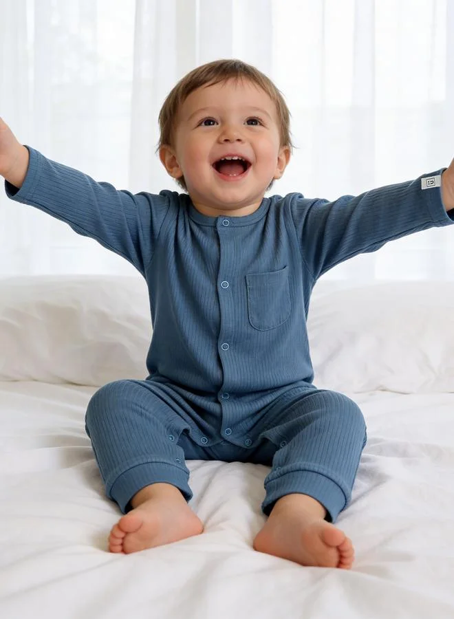 Babies Basic Pack of 2 - Premium Ribbed Cotton Sleepsuit Romper