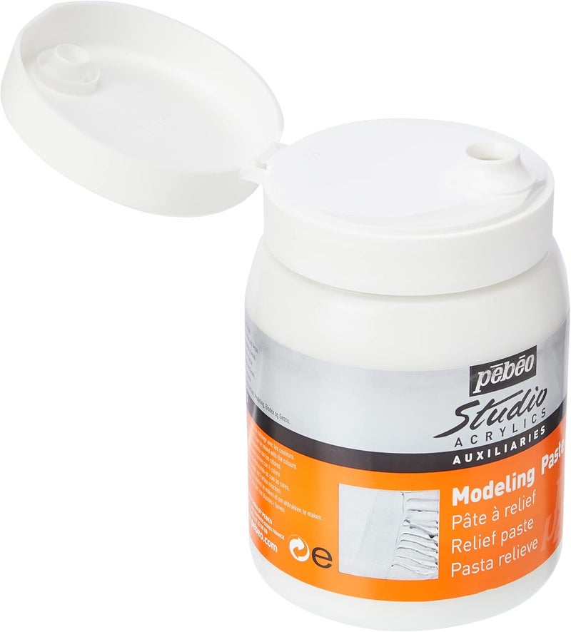 PEBEO Studio Acrylics Modeling Paste - 500 ml Heavy-Textured Opaque Paste for Dimensional Effects - Image 2