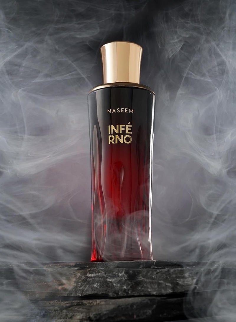 NASEEM Inferno Aqua Perfume 80ml - Luxurious Blend of Clove, Saffron, Cinnamon, & Vetiver - Sensual Fragrance with Warm & Smoky Notes, Perfect for Cold Evenings - Image 2