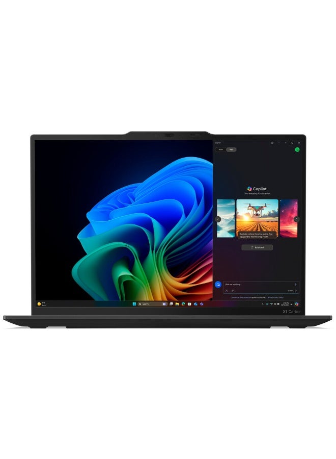 Lenovo ThinkPad X1 Carbon Gen 13 Intel (14ʺ) Aura Edition Business Laptop | Intel® Core™ Ultra 7 268V vPro ® | 32 GB LPDDR5X-8533MT/s | 512 GB SSD | 14" 2.8K (2880 x 1800), OLED, Anti-Glare/Anti-Reflection/Anti-Smudge, Non-Touch,120Hz, Eyesafe | English (US) Backlit | 1080P FHD RGB+IR with Privacy Shutter  | Intel® Wi-Fi 7 vPro® & Bluetooth® 5.4 | Windows 11 Pro | 1 Year Warranty English Black - Image 1