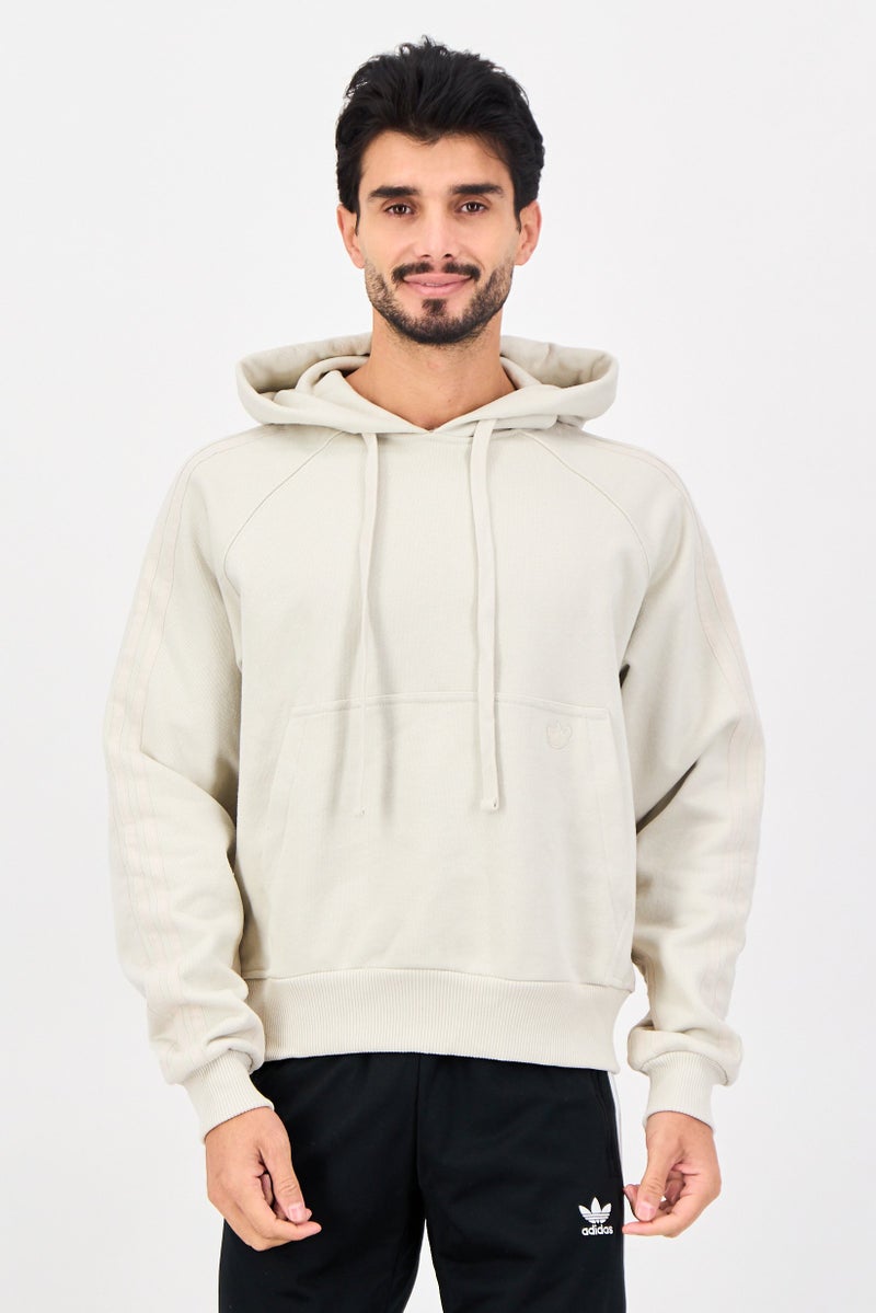 Adidas Men Sportswear Fit Long Sleeve Outdoor Hoodies, Beige - Image 1