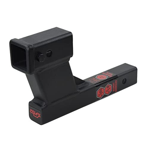 TOPTOW Trailer Receiver Hitch Extender Adapter 6" Drop/Riser, 8.5" and 10.5" Extension Length, 2" Shank, 7500lbs Towing Capacity, Matte Black… - Image 4