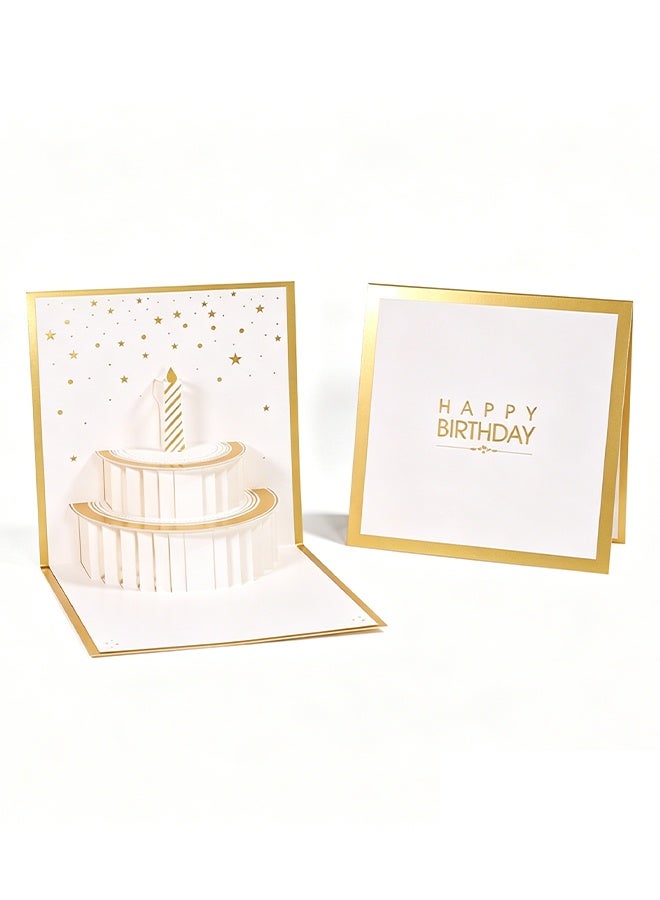 Fancy Elegant Design 3D Pop Up Card, Greeting Card for Birthday, Sturdy and Solid Cardstock Gift Card Best for Birthday, Graduation, Anniversary - Image 1