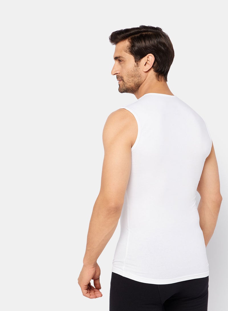 DICE Pack Of 3  White V-Neck Lycra T-Shirt  - Image 2