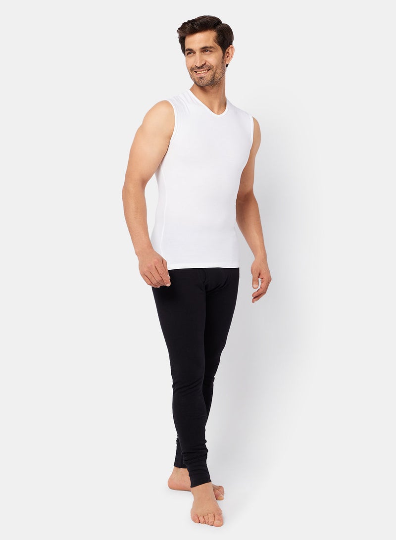 DICE Pack Of 3  White V-Neck Lycra T-Shirt  - Image 4