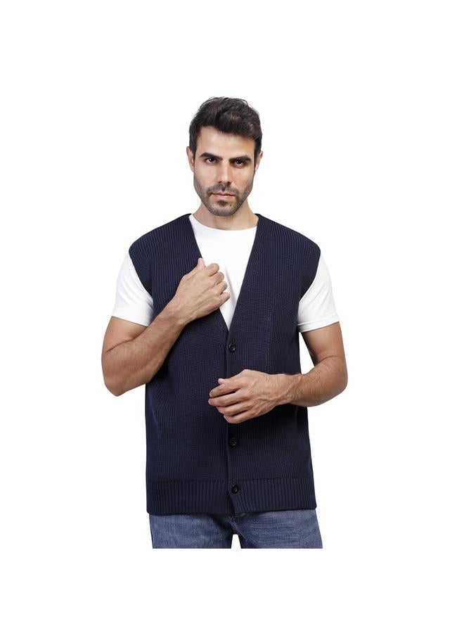 كوب كنزة رجالية عصرية مقاس  - كحلي - Image 1