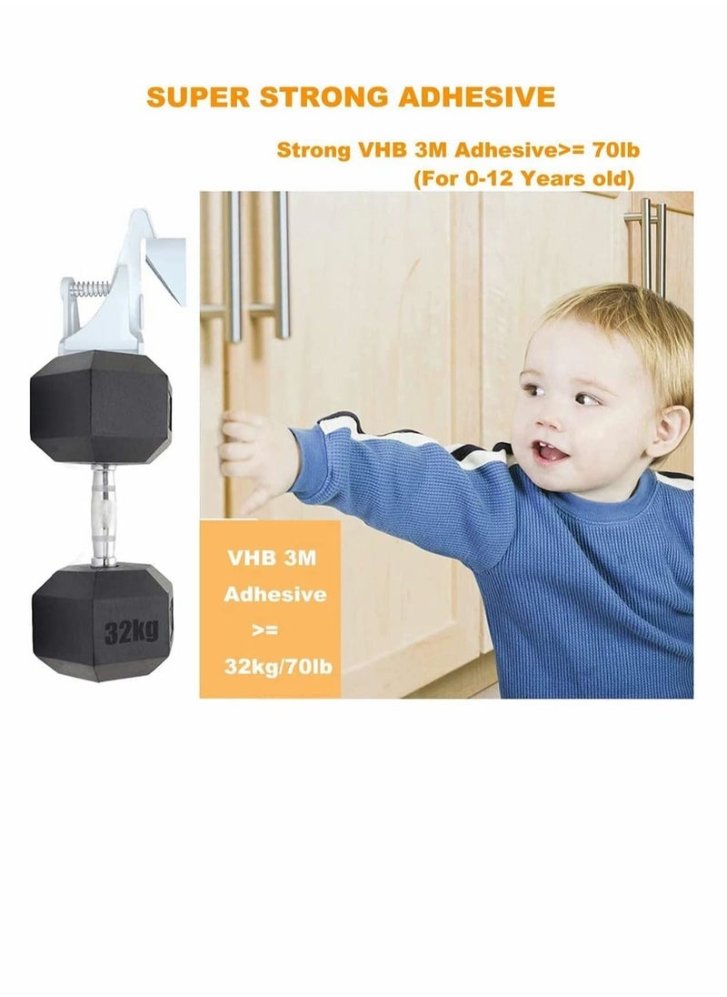 SYOSI - 10 Pack Child Safety Cupboard Locks Invisible and Unlocked Design No Tools or Drilling Needed Baby Cabinet Locks for Kitchen Cabinets and Drawers Latches - Image 1
