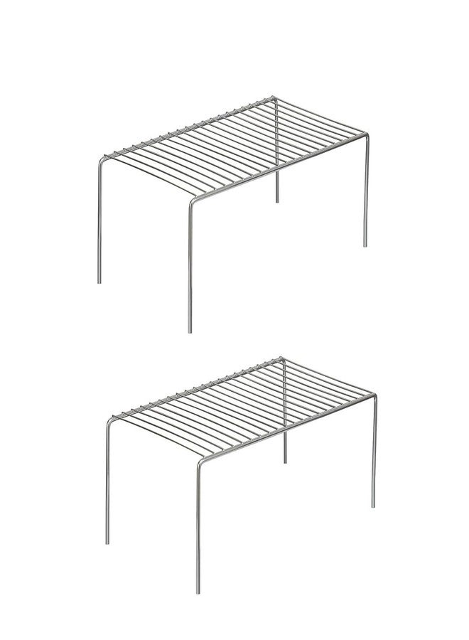 RADIANT Steel Dish Rack for Kitchen Cabinets Utensil Rack Drying Rack for Multipurpose Organizer Rack Shelf Rack Cabinets Mini Stand Kitchen Countertop Organizer (Pack of 2) - Image 1