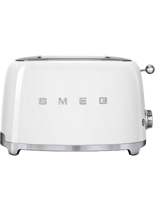 Smeg TSF01WHUK, 50'S Retro Style 2 Slice Toaster,6 Browning Levels,2 Extra Wide Bread Slots, Defrost And Reheat Functions, Removable Crumb Tray, White 2 Slices 1035 W TSF01WHUK/AU / TSF01WHEU White - Image 1