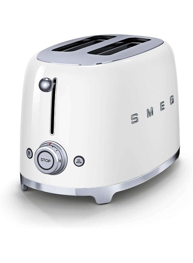 Smeg TSF01WHUK, 50'S Retro Style 2 Slice Toaster,6 Browning Levels,2 Extra Wide Bread Slots, Defrost And Reheat Functions, Removable Crumb Tray, White 2 Slices 1035 W TSF01WHUK/AU / TSF01WHEU White - Image 3