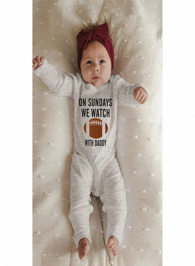 Blithestars Infant Baby Boy Girl Football Outfits Football Fans Lover Jumpsuit Romper Game Day Bodysuit Onesie Hat 2Pcs Set(Grey-B,6-9Months) - Image 4