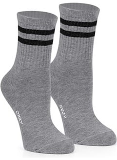 Ozzy Socks 3-Piece Women's College Socks Yellow Gray White  - Image 3