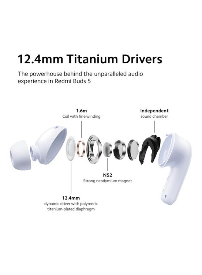 XIAO REDMI BUDS 5 WHITE EARBUDS - Image 2