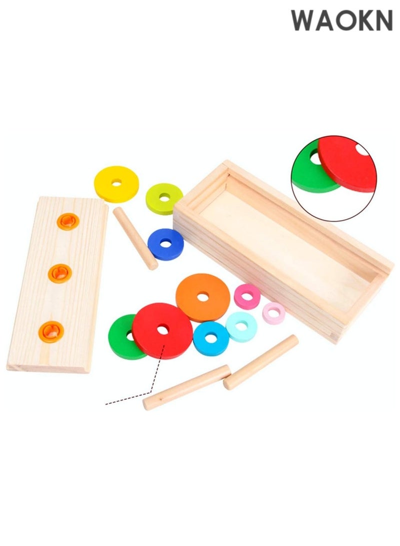 دبليو أيه أو كي أن لعبة أحجية برج هانوي للأطفال - ألعاب تعليمية خشبية، لعبة مونتيسوري كلاسيكية لتحفيز العقل، مناسبة للأطفال من سن 3 سنوات فما فوق، ألعاب STEM للأطفال الصغار لتطوير التفكير المنطقي ومهارات حل المشكلات. - Image 4