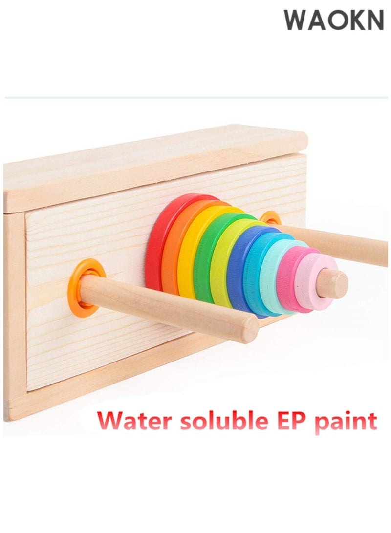 دبليو أيه أو كي أن لعبة أحجية برج هانوي للأطفال - ألعاب تعليمية خشبية، لعبة مونتيسوري كلاسيكية لتحفيز العقل، مناسبة للأطفال من سن 3 سنوات فما فوق، ألعاب STEM للأطفال الصغار لتطوير التفكير المنطقي ومهارات حل المشكلات. - Image 3