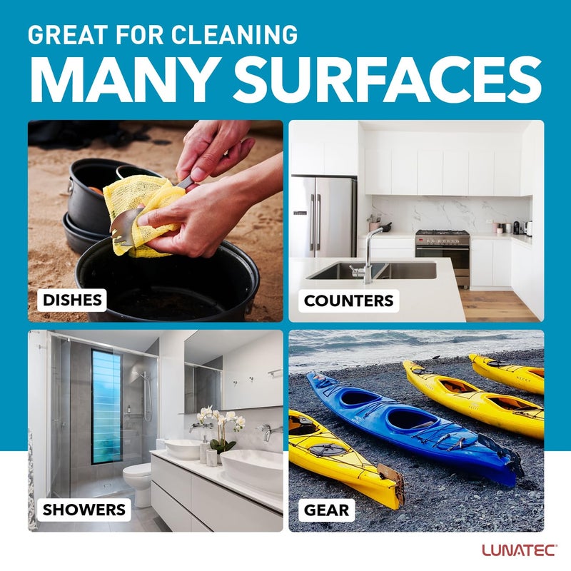 LUNATECÂ® Odor-Free Kitchen Dishcloths. A Scrubber and scouring pad for All Surfaces. Safe for Non-Stick. (4-Pack) - Image 5