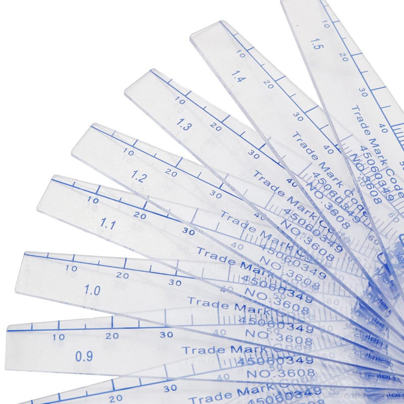 Rannb Plastic Feeler Gauge 0.05mm to 2mm Metric Gap Measuring Tool 19 Leaf - Image 4