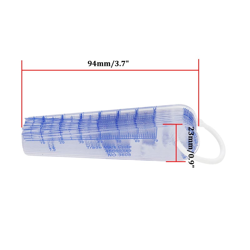 Rannb Plastic Feeler Gauge 0.05mm to 2mm Metric Gap Measuring Tool 19 Leaf - Image 2