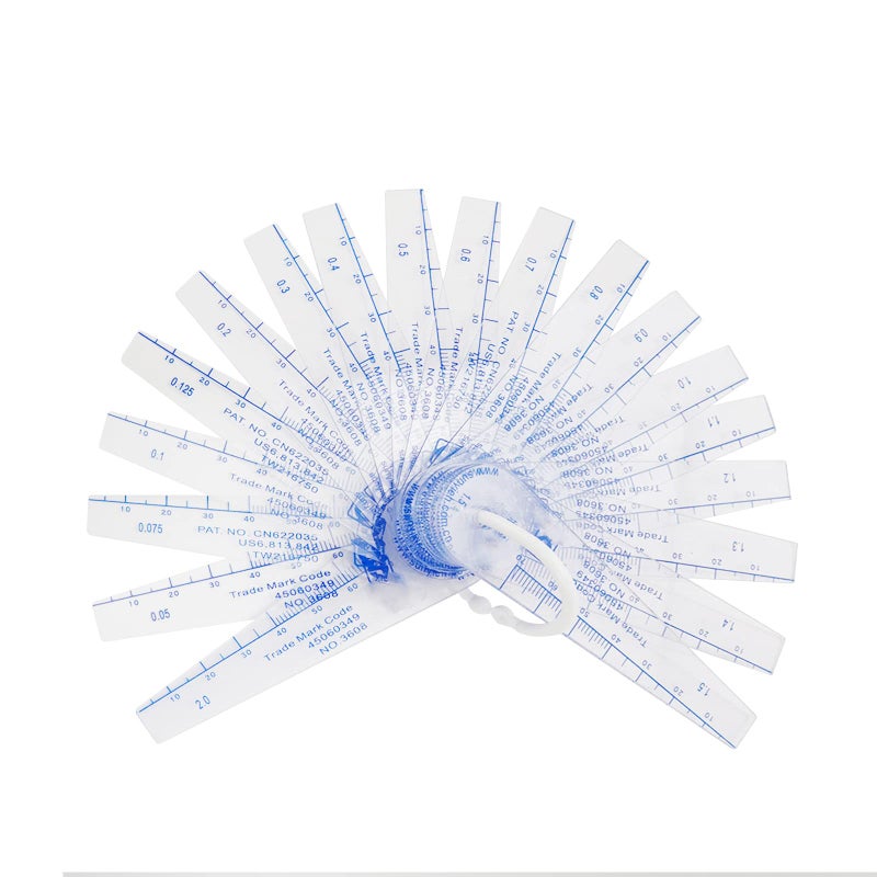 Rannb Plastic Feeler Gauge 0.05mm to 2mm Metric Gap Measuring Tool 19 Leaf - Image 1