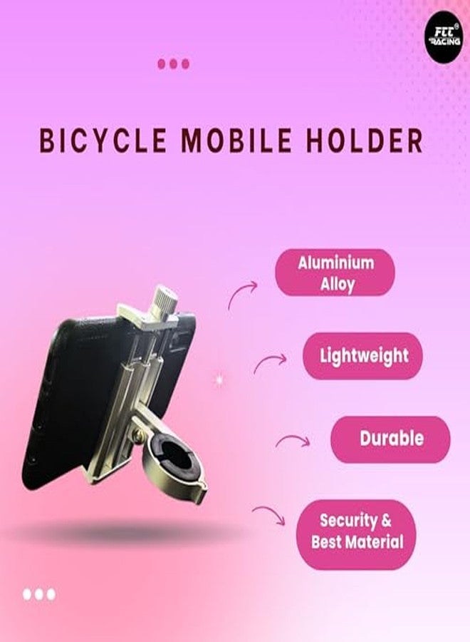 FCCRACING Bicycle Mobile Holder - Aluminium Alloy, and Front Light with Horn Combo for Bicycle - Image 4