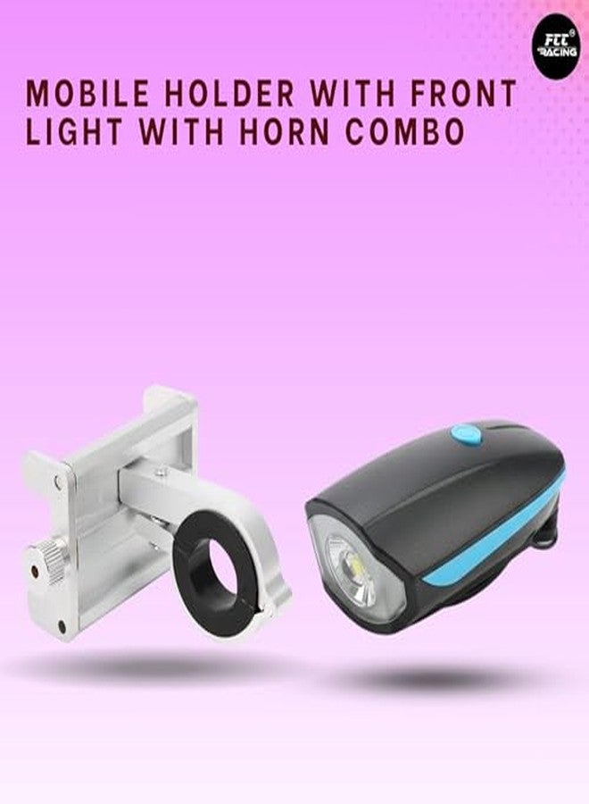 FCCRACING Bicycle Mobile Holder - Aluminium Alloy, and Front Light with Horn Combo for Bicycle - Image 3