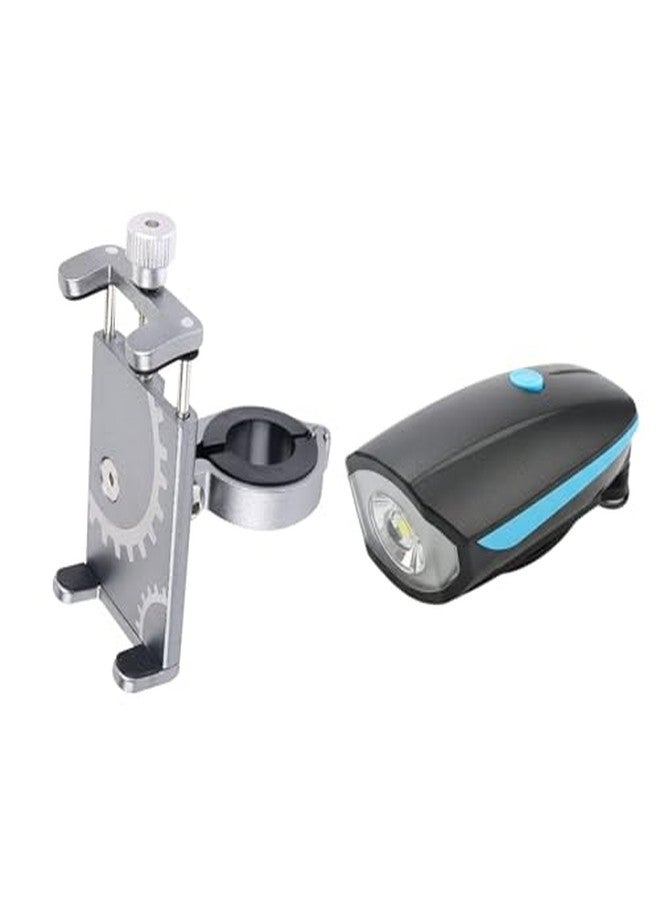 FCCRACING Bicycle Mobile Holder - Aluminium Alloy, and Front Light with Horn Combo for Bicycle - Image 2
