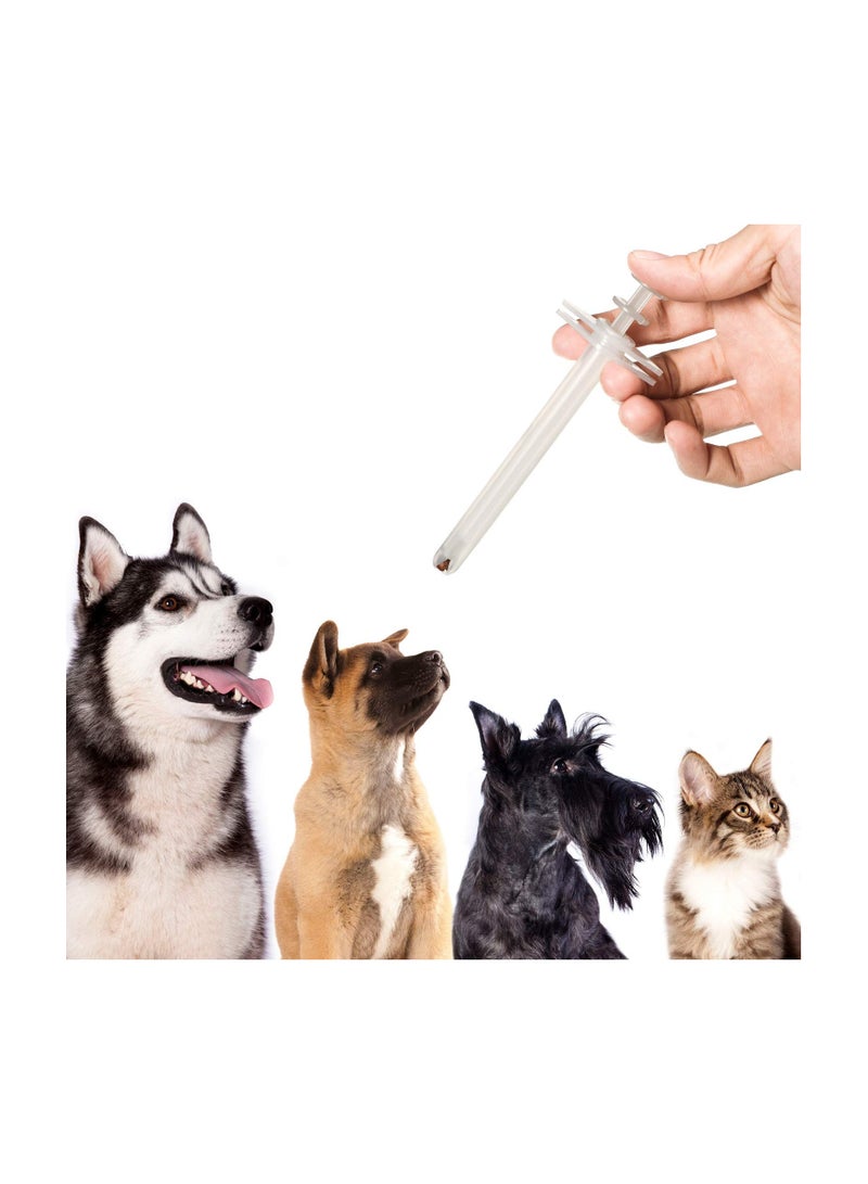 SYOSI موزع حبوب الحيوانات الأليفة 2 قطعة بلاستيك سهل الاستخدام متين لأدوية الحيوانات الأليفة أداة تغذية للكلاب والقطط الكبيرة - Image 2