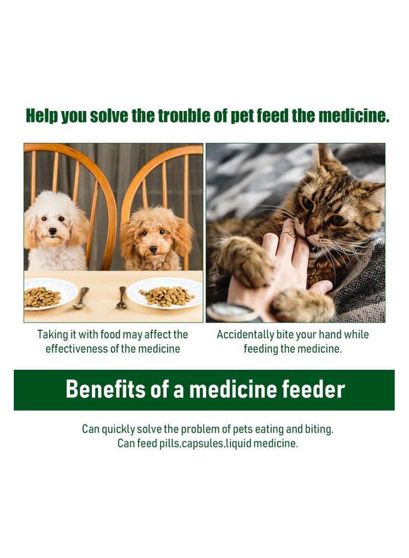 SYOSI موزع حبوب الحيوانات الأليفة 2 قطعة بلاستيك سهل الاستخدام متين لأدوية الحيوانات الأليفة أداة تغذية للكلاب والقطط الكبيرة - Image 4