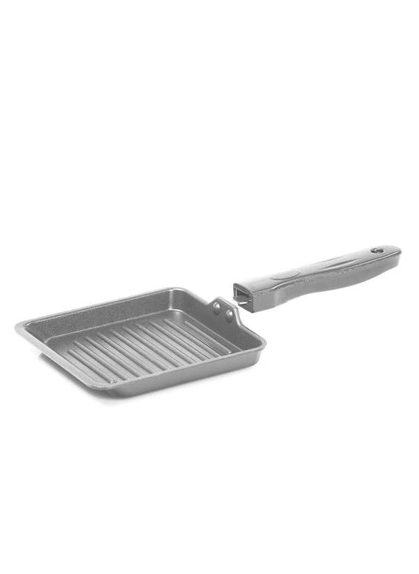 Techmahoday Techmahoday Red Aluminium NonStick Tadka Pan 11 cm and Grill Pan 14 cm Pack of 2  - Image 3