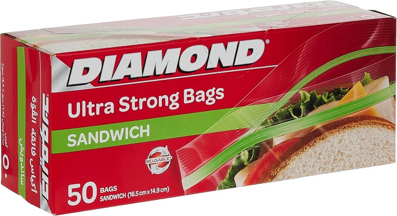 Diamond Ultra Strong Sandwich Bags with Zipper - 50 Count - Image 5