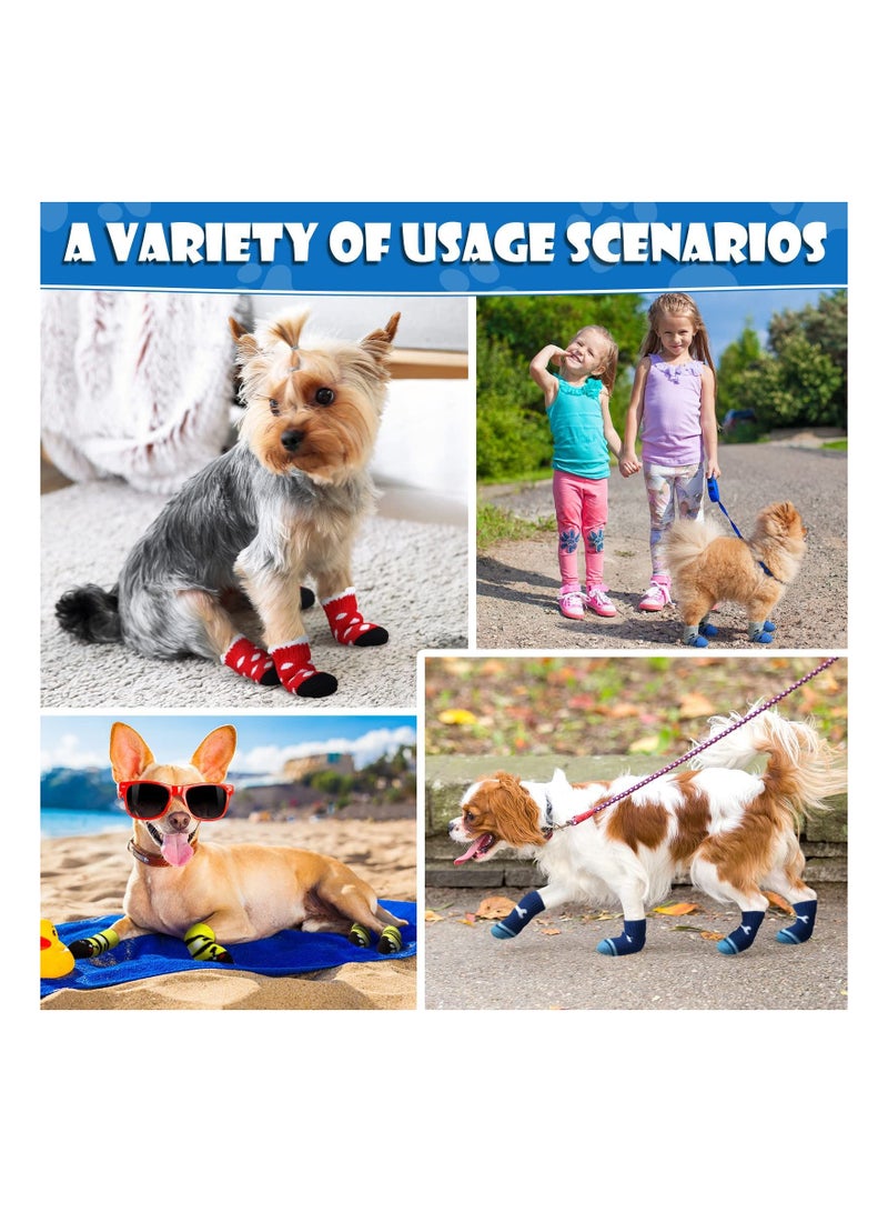 KASTWAVE Non-Slip Dog Socks 24 Pieces Puppy Paw Protector Socks with Rubber Reinforcement Dog Grip Socks Covers for Dog Indoor Wear on Hardwood Floor Keep Warm - Image 4