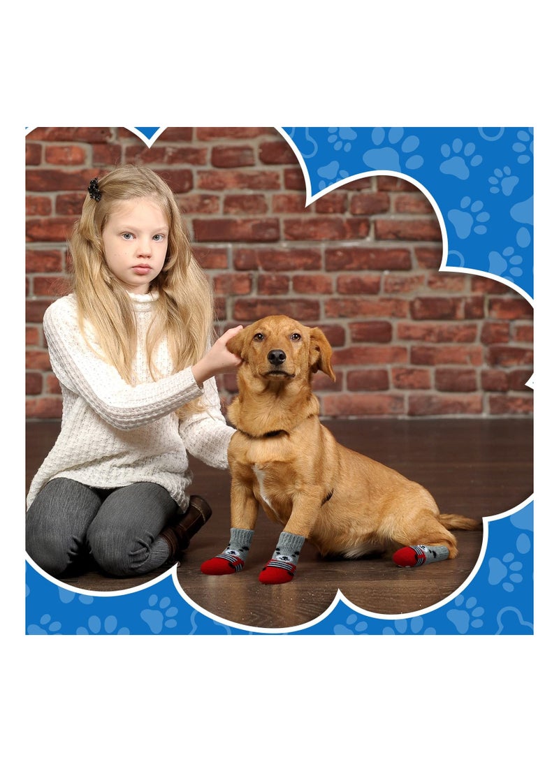 KASTWAVE Non-Slip Dog Socks 24 Pieces Puppy Paw Protector Socks with Rubber Reinforcement Dog Grip Socks Covers for Dog Indoor Wear on Hardwood Floor Keep Warm - Image 5