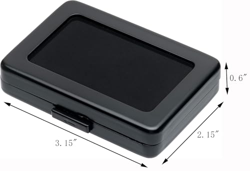 Giftop Glass Top Loose Diamond or Gemstone Display Box Case Holder Show Container Metal (Black Large Rectangle) - Image 4