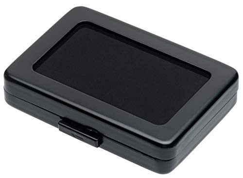 Giftop Glass Top Loose Diamond or Gemstone Display Box Case Holder Show Container Metal (Black Large Rectangle) - Image 1